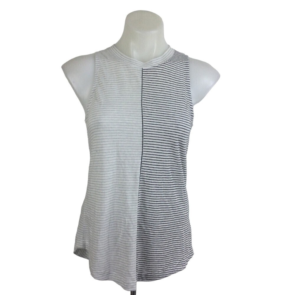 Splendid Womens Tank Darby Linen Blend Two Tone Striped Jersey Knit Top XS NWT